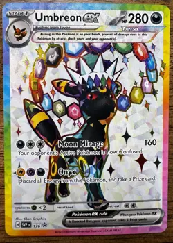 FLAWLESS Pokemon Umbreon EX #176 Black Star Promo Holo-Prismatic Evolutions - Image 1