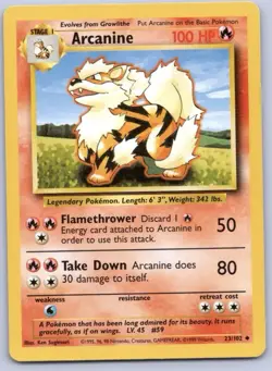 1999 Pokemon Game Base Set - Arcanine #23 WOTC - Image 1