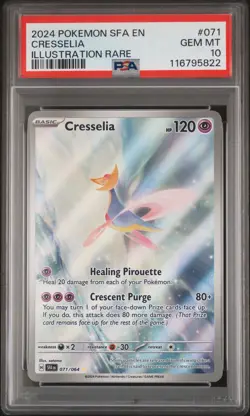 2024 POKEMON SFA EN-SHROUDED FABLE ILLUSTRATION RARE #071 CRESSELIA PSA 10 - Image 1