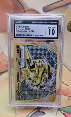CARBINK BREAK GEM MT CGC 10 FATES COLLIDE POP 6 2016 POKEMON XY 51/124 - Image 1