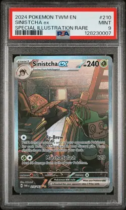 2024 POKEMON TWM EN-TWILIGHT MASQUERADE #210 SINISTCHA EX PSA 9 - Image 1