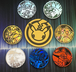 Pokemon TCG ~ Collector's Coins ~ Assorted Holo, Jumbo, and Cracked Ice Variants - Image 1