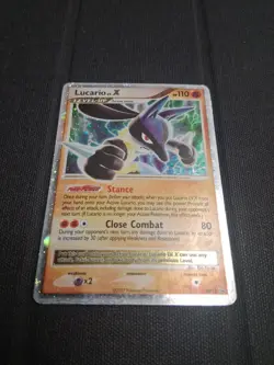 Pokemon Lucario LV. X DP12 Black Star Promo MP Fast Ship - Image 2