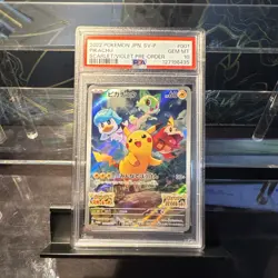 2022 POKEMON JAPANESE SV PROMO SCARLET & VIOLET PRE-ORDER #001 PIKACHU PSA 10 - Image 1