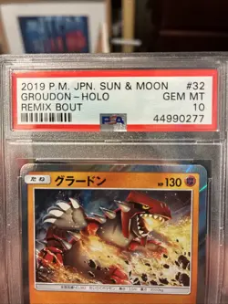 2019 Pokemon Japanese Sun & Moon-Remix Bout #32 GROUDON PSA 10 Gem Mt - Image 2