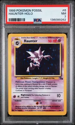 HAUNTER HOLO #6 1999 POKEMON FOSSIL PSA 7 - Image 1