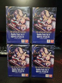 (4) ONE PIECE TCG Double Pack Set 9 The Azure Sea's Seven FACTORY SEALED NEW! - Image 1