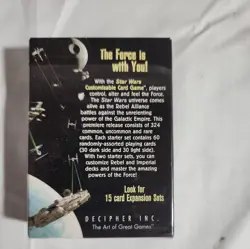 1995 STAR WARS CUSTOMOZABLE CARD GAME,60 CARD STARTER DECK,LIMITED Edition NM. - Image 2