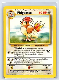 Pidgeotto 22/102 Base Set - Rare Pokemon Card - NM - Image 1