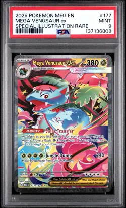 Pokemon TCG Mega Venusaur EX Card 177/132 Mega Evolution Sir PSA 9 - Image 1