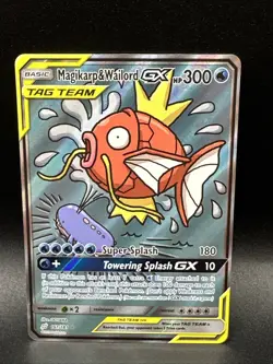 Pokemon SM Team Up Holo Card Magikarp Wailord GX Alternate Full Art 161/181 - Image 1