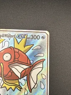 Pokemon SM Team Up Holo Card Magikarp Wailord GX Alternate Full Art 161/181 - Image 3