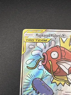Pokemon SM Team Up Holo Card Magikarp Wailord GX Alternate Full Art 161/181 - Image 4