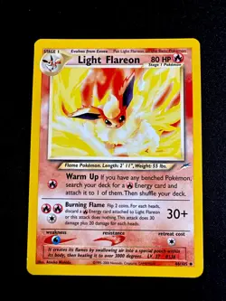 Light Flareon 46/105 LP Neo Destiny Unlimited Rare WOTC Pokemon Card Light Play - Image 1
