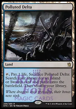Polluted Delta 1x FOIL MTG KTK Khans of Tarkir Rare MINT land - Image 1
