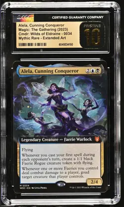 ALELA, CUNNING CONQUEROR Wilds of Eldraine Extended Art CGC 10 Pristine MTG - Image 1