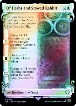 MTG OF HERBS AND STEWED RABBIT FOIL SHOWCASE SCROLL The Lord of the Rings NM - Image 1