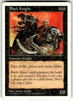 Magic: The Gathering Creature Black Knight Uncommon Regular MTG LP - Image 1