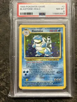 1999 Pokemon Card Game Base Set BLASTOISE #2/102 PSA 8 (regradeU)U - Image 1