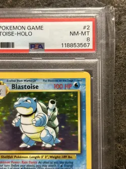 1999 Pokemon Card Game Base Set BLASTOISE #2/102 PSA 8 (regradeU)U - Image 4
