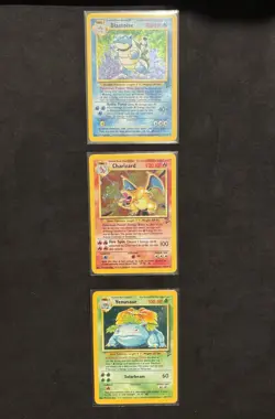 Pokemon Big 3 Base Set II Charizard, Blastoise, Venasaur Holo LP - Image 1