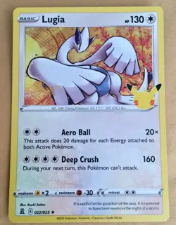 Pokemon TCG Lugia Holo Rare Card Celebrations Series 022/025 NM - Image 1