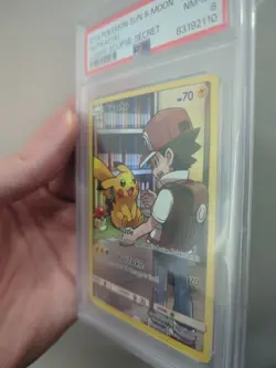 2019 POKEMON SUN & MOON COSMIC ECLIPSE SECRET #241 FULL ART/PIKACHU PSA 8 - Image 3