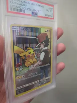 2019 POKEMON SUN & MOON COSMIC ECLIPSE SECRET #241 FULL ART/PIKACHU PSA 8 - Image 4