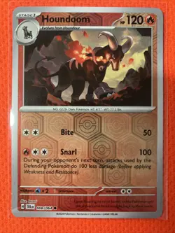 2024 Pokemon Scarlet Violet Shrouded Fable Houndoom 8 /64 Reverse Holo Foil - Image 1