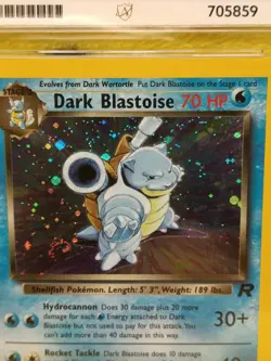 Pokemon Team Rocket Set 2000 Holo Dark Blastoise 3/82 Ace Graded 8 NM-MT Swirl - Image 2