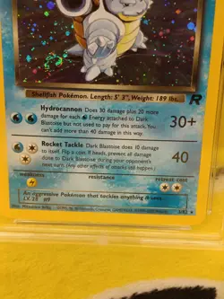 Pokemon Team Rocket Set 2000 Holo Dark Blastoise 3/82 Ace Graded 8 NM-MT Swirl - Image 4