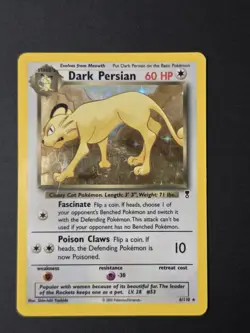 Dark Persian 6/100 Holo DMG Pokemon TCG LEGENDARY COLLECTION HOLO WOTC - Image 1