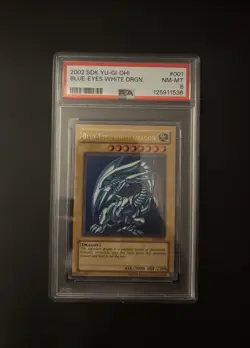 Blue-Eyes White Dragon SDK-001 Starter Deck Kaiba PSA 8 Graded - Image 1
