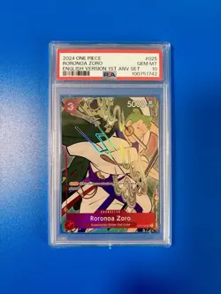 PSA 10 💎 Gem MINT Roronoa Zoro (English 1st Anniversary Set) OP01-025 One Piece - Image 1