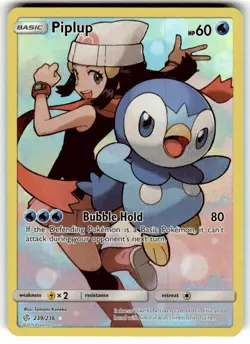 Pokemon TCG Piplup Holo Secret Rare Card Cosmic Eclipse 239/236 NM - Image 1
