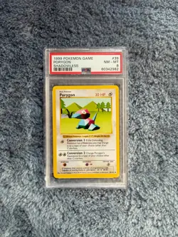 Porygon 39/102 Base Set Shadowless Uncommon Graded Pokemon Card - PSA 8 - Image 1