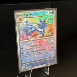 Pokemon Vaporeon TCG Master Ball Pattern Holo Card 022/131 Prismatic Evolution M - Image 2