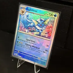 Pokemon Vaporeon TCG Master Ball Pattern Holo Card 022/131 Prismatic Evolution M - Image 3