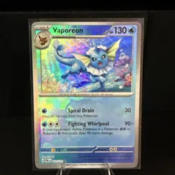 Pokemon Vaporeon TCG Master Ball Pattern Holo Card 022/131 Prismatic Evolution M - Image 4