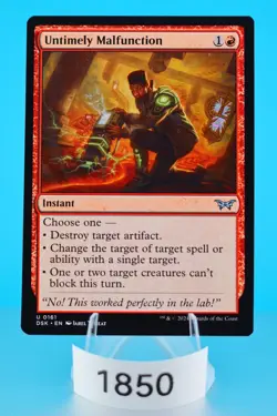 MTG Untimely Malfunction Duskmourn: House of Horror Regular #161 - Image 1