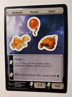 MTG Unfinity Sticker Sheet - Demonic / Tourist / Laser #021 - Image 1
