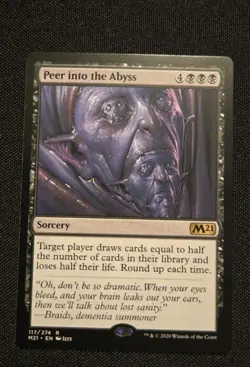 MTG - Peer into the Abyss - Core Set 2021 - Near Mint Rare #117 Non Foil - Image 1