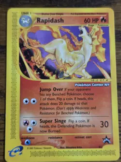 Pokemon Wotc Black Star Promo # 51/53 RAPIDASH Pokemon Center Stamped,,Read - Image 1