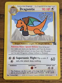 Pokemon Wotc Black Star Promo # 5 Movie Promo DRAGONITE **not played** - Image 1
