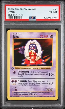 1999 Pokemon Base Basic 1st Edition Jynx 31 PSA 6 EXCELLENT-MINT - Image 1