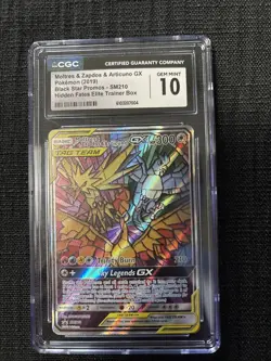 2019 Pokemon Moltres & Zapdos & Articuno GX Hidden Fates SM210 CGC 10 GEM MINT - Image 1