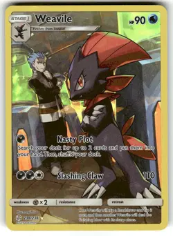 Pokemon TCG Weavile Sun & Moon - Cosmic Eclipse 238/236 Holo Secret MP - Image 1