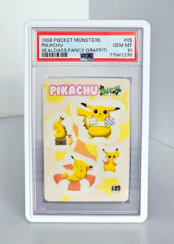 Pikachu #05 | Pokemon Pocket Monsters Sealdass Fancy Graffiti Japanese | PSA 10 - Image 1