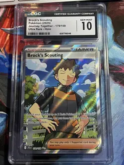 Pokemon TCG Holo Ultra Rare Full Art Brock’s Scouting Journey Together PSA 10 - Image 1