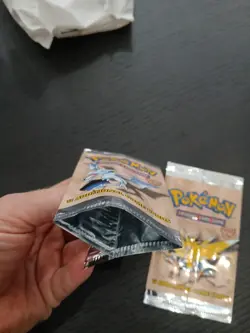 1999 Pokemon Fossil Booster Pack Aerodactyl & Zapdos, Opened Pack Empty Pact ART - Image 2